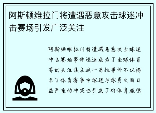 阿斯顿维拉门将遭遇恶意攻击球迷冲击赛场引发广泛关注